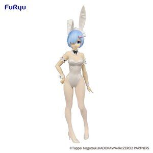 New Furyu ZERO BiCute Bunnies Rem White Peral Ver. Figure 30cm Japan TGoreba